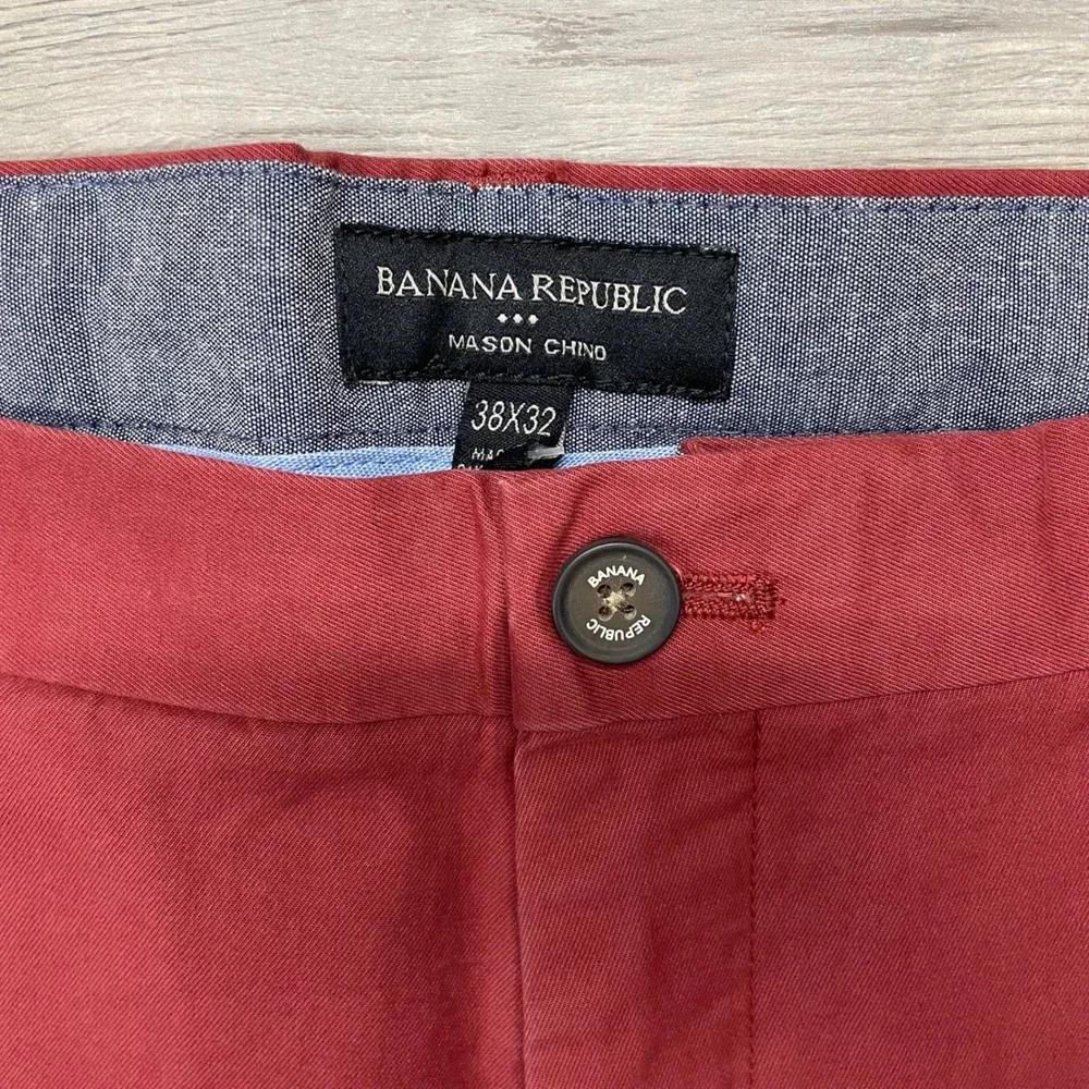Banana Republic Mason Chino Pants Mens 38x32 Soho Rust Red Stretch S/338337